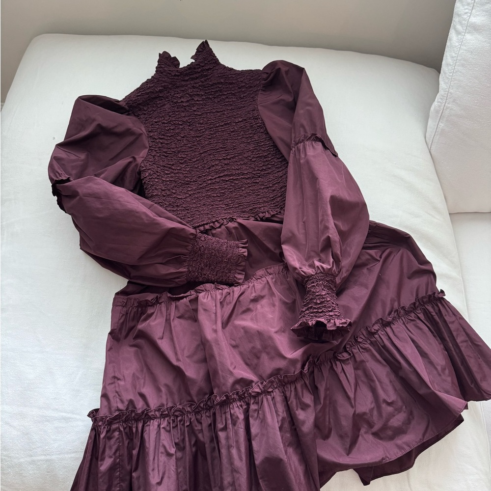 Cinq a Sept Burgundy Long-Sleeve Dress